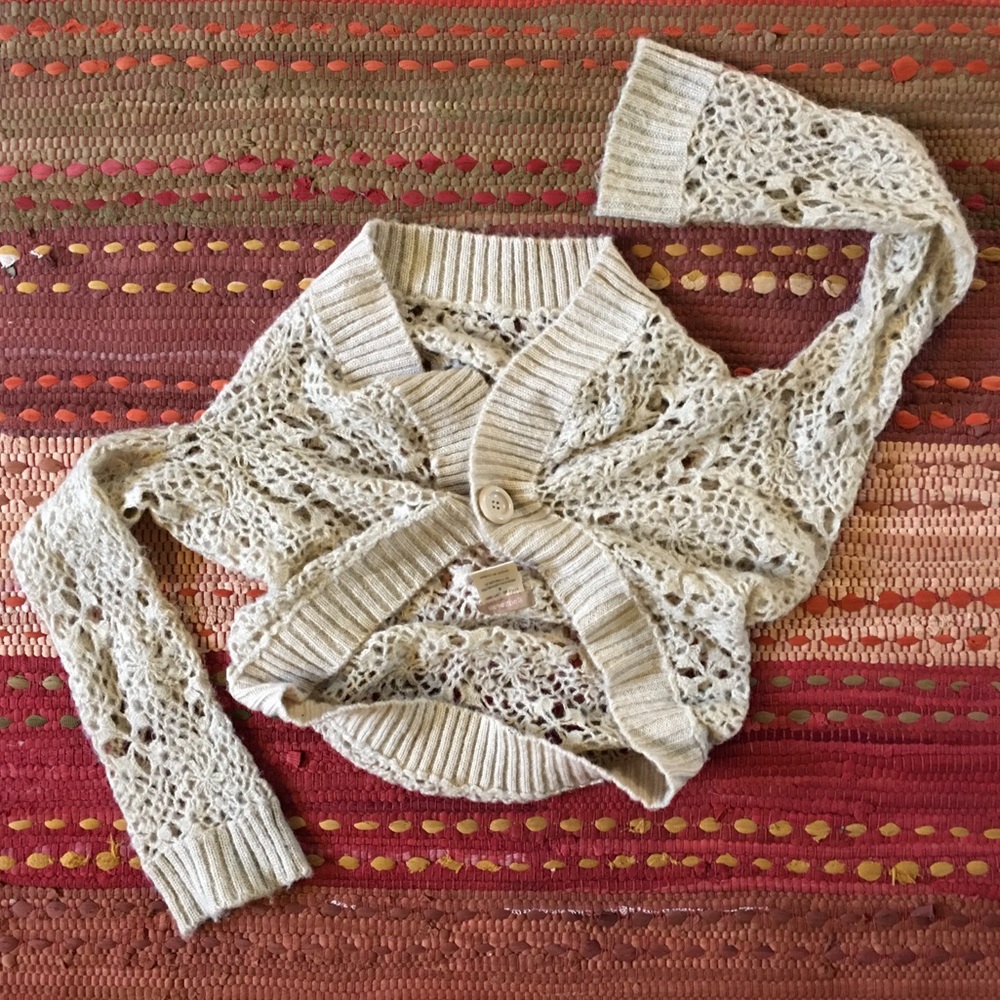 Gadzooks Floral Knit Mohair Shrug
